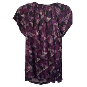 Apt 9 Purple Geometric Loose Fitting Blouse size SP